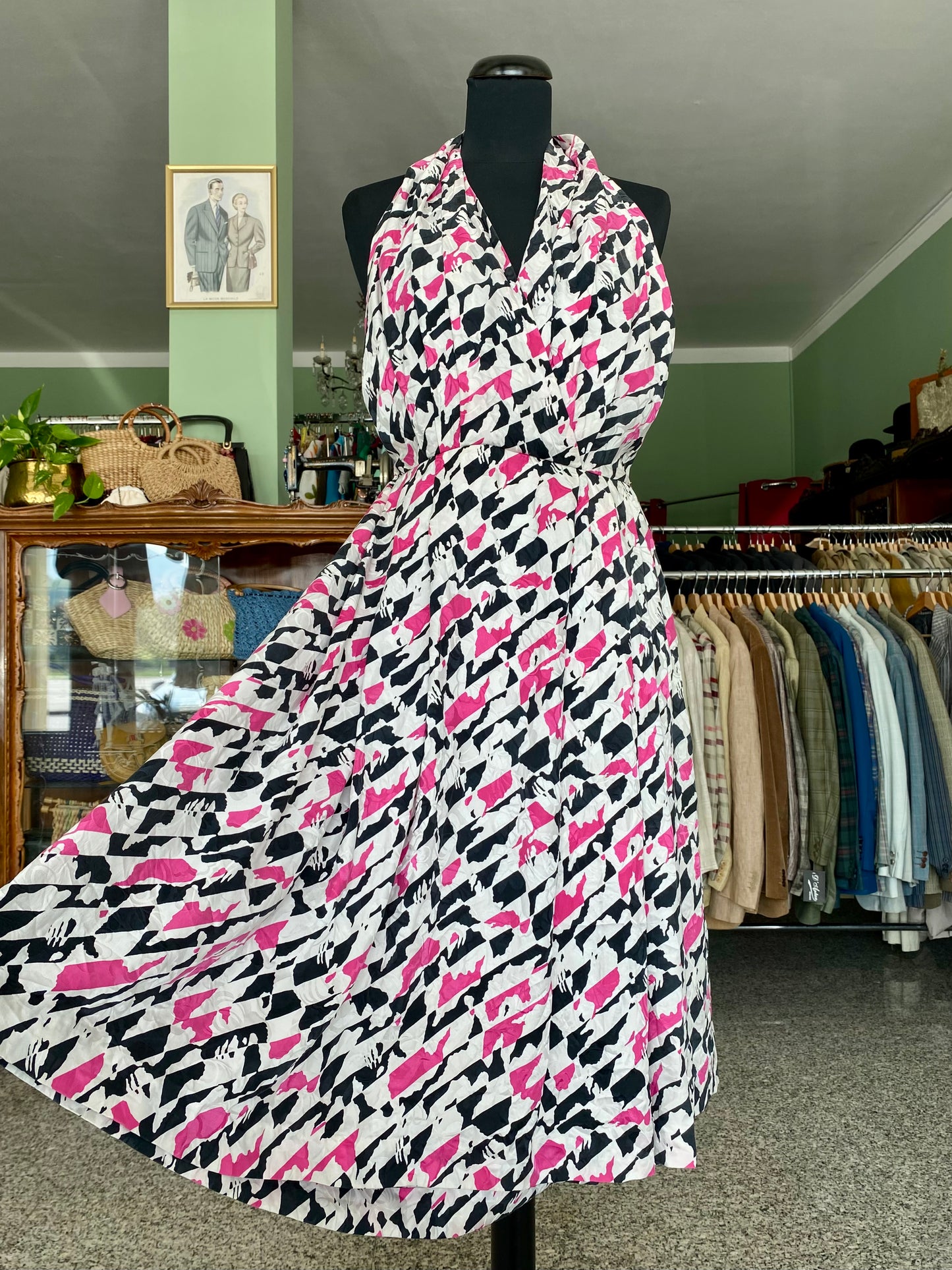 Abito sartoriale anni ’80 in pura seta – schiena scoperta - TG. 38