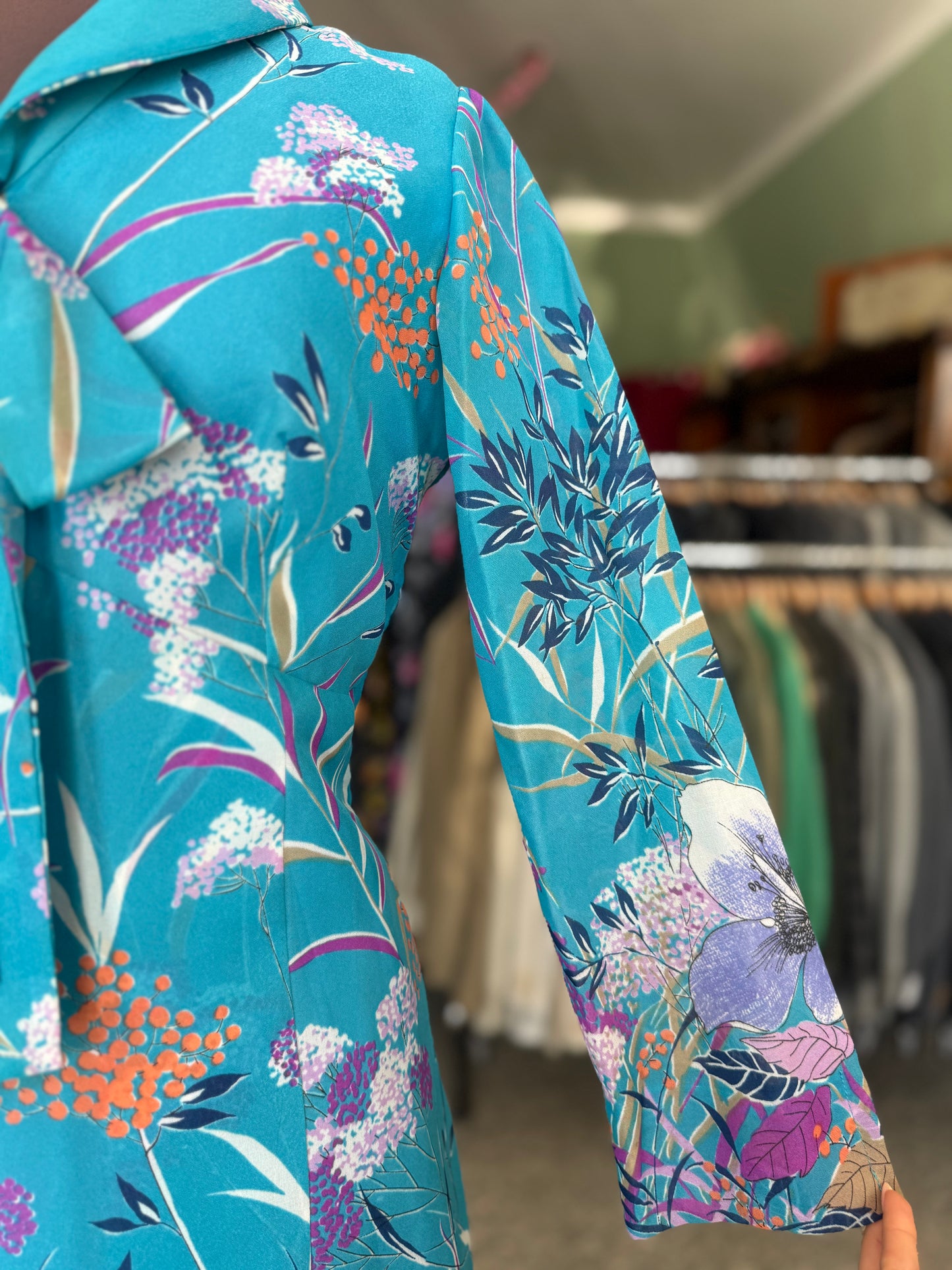 Maxi dress anni ‘70 turchese - TG. 44