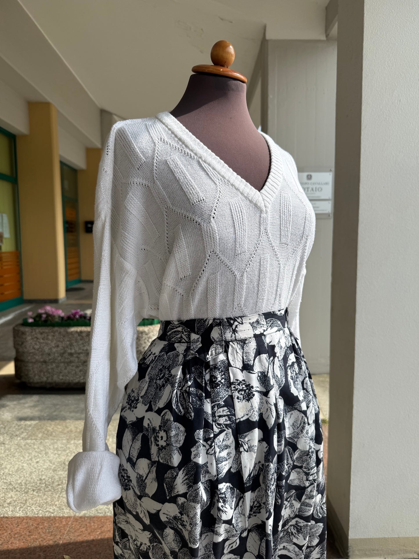 Blusa bianca in maglia - TG. 48/50