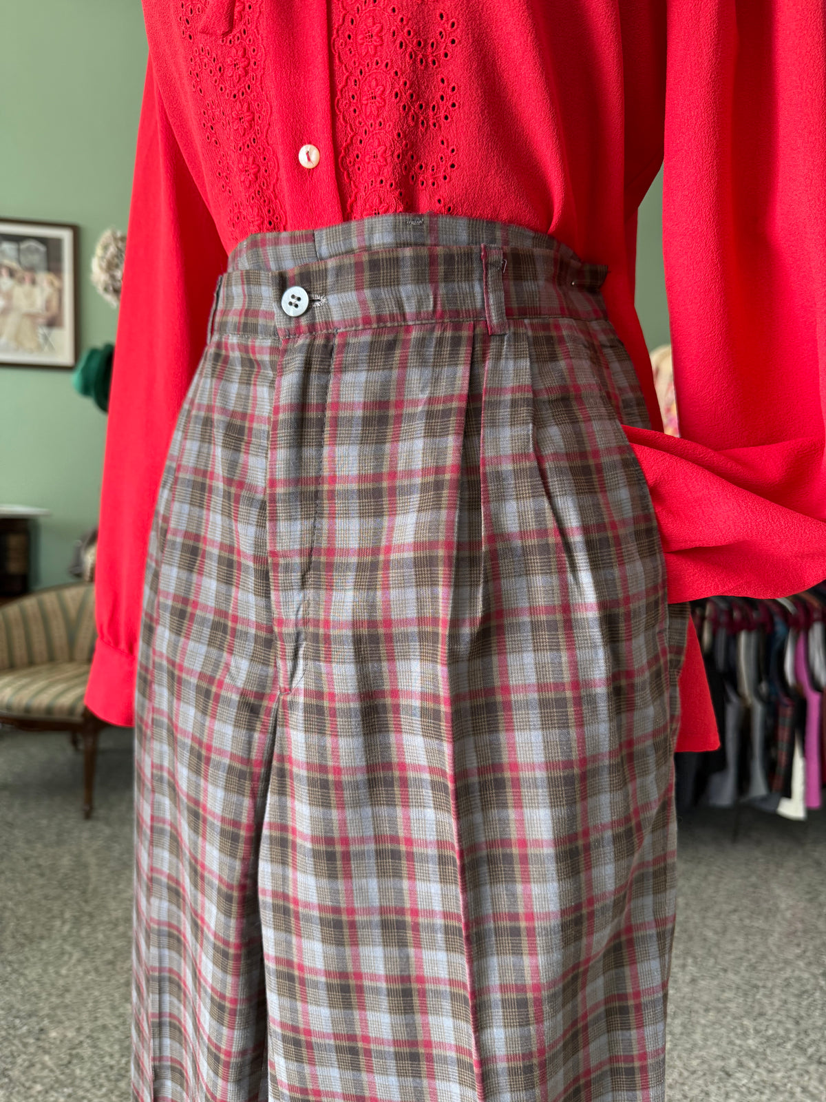 Pantaloni anni ‘70 a quadri - TG. 40