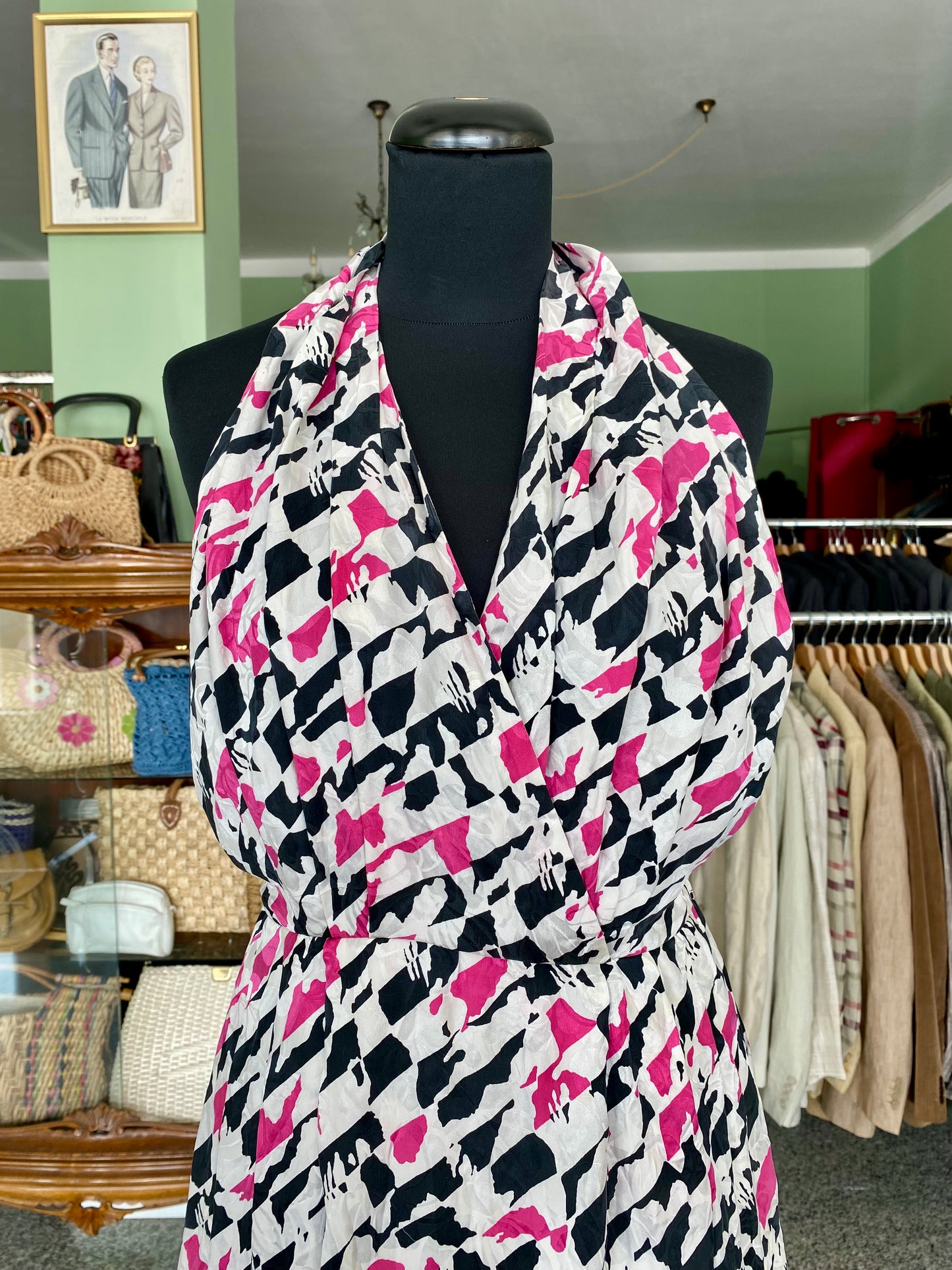 Abito sartoriale anni ’80 in pura seta – schiena scoperta - TG. 38