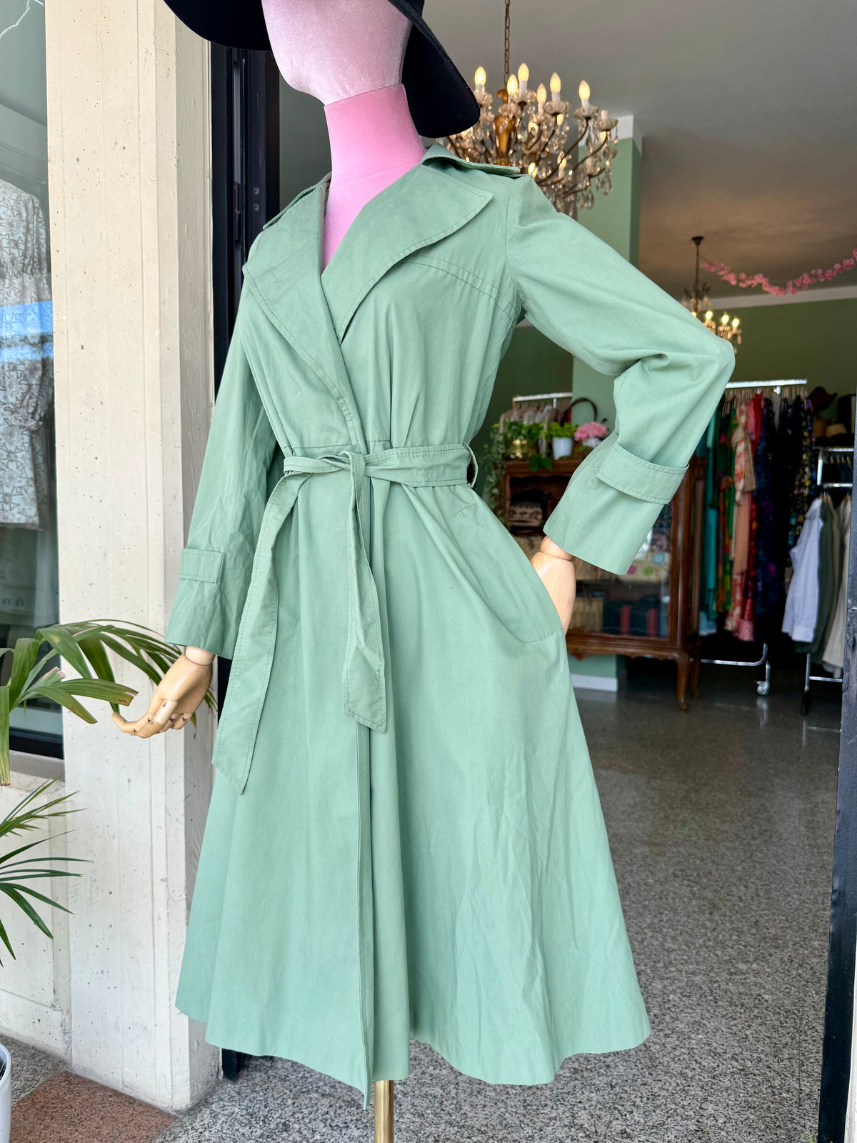 Trench anni ‘70 verde salvia - TG. 38