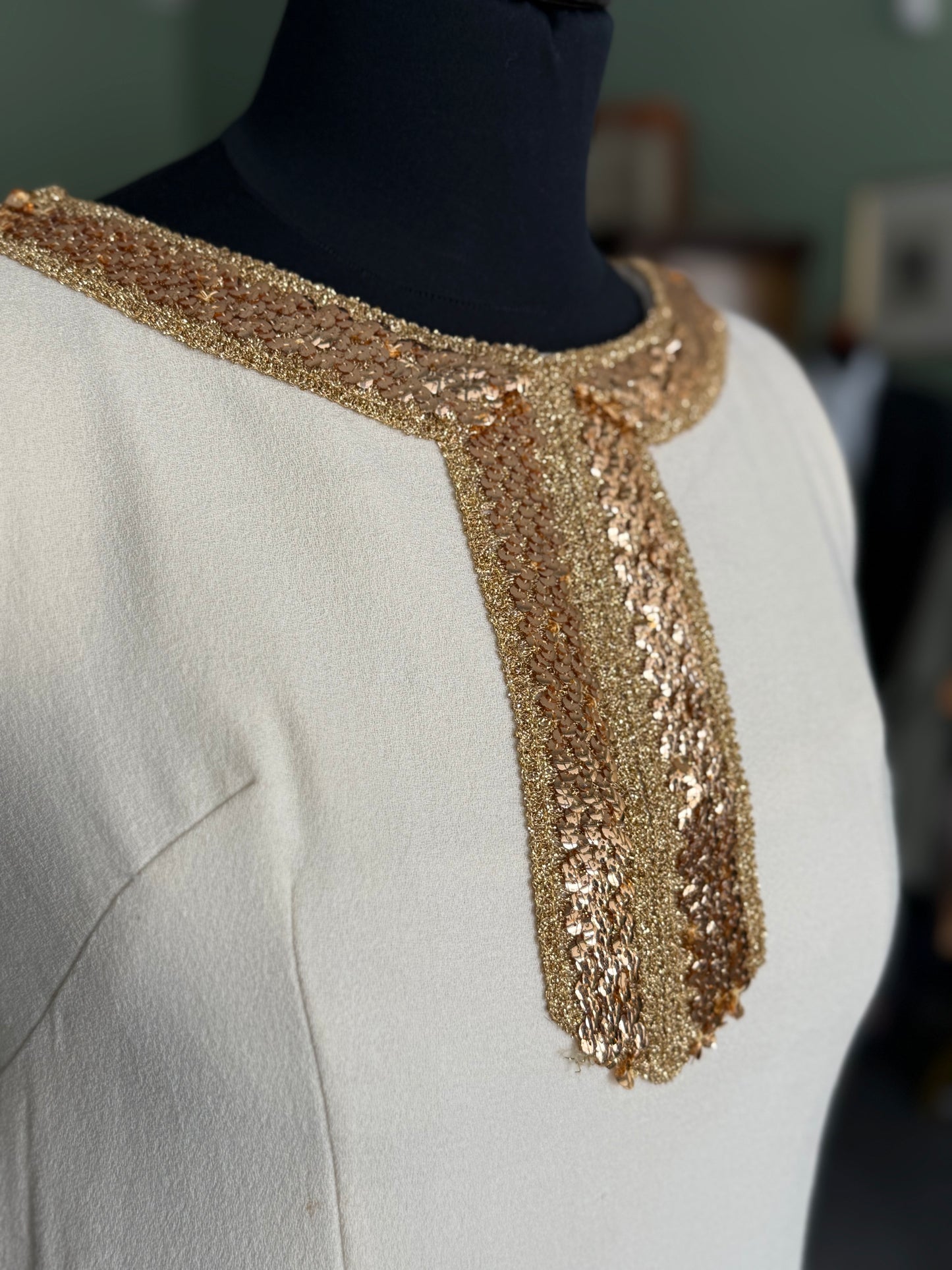 Mini dress anni ‘60 con strass oro - TG. 38