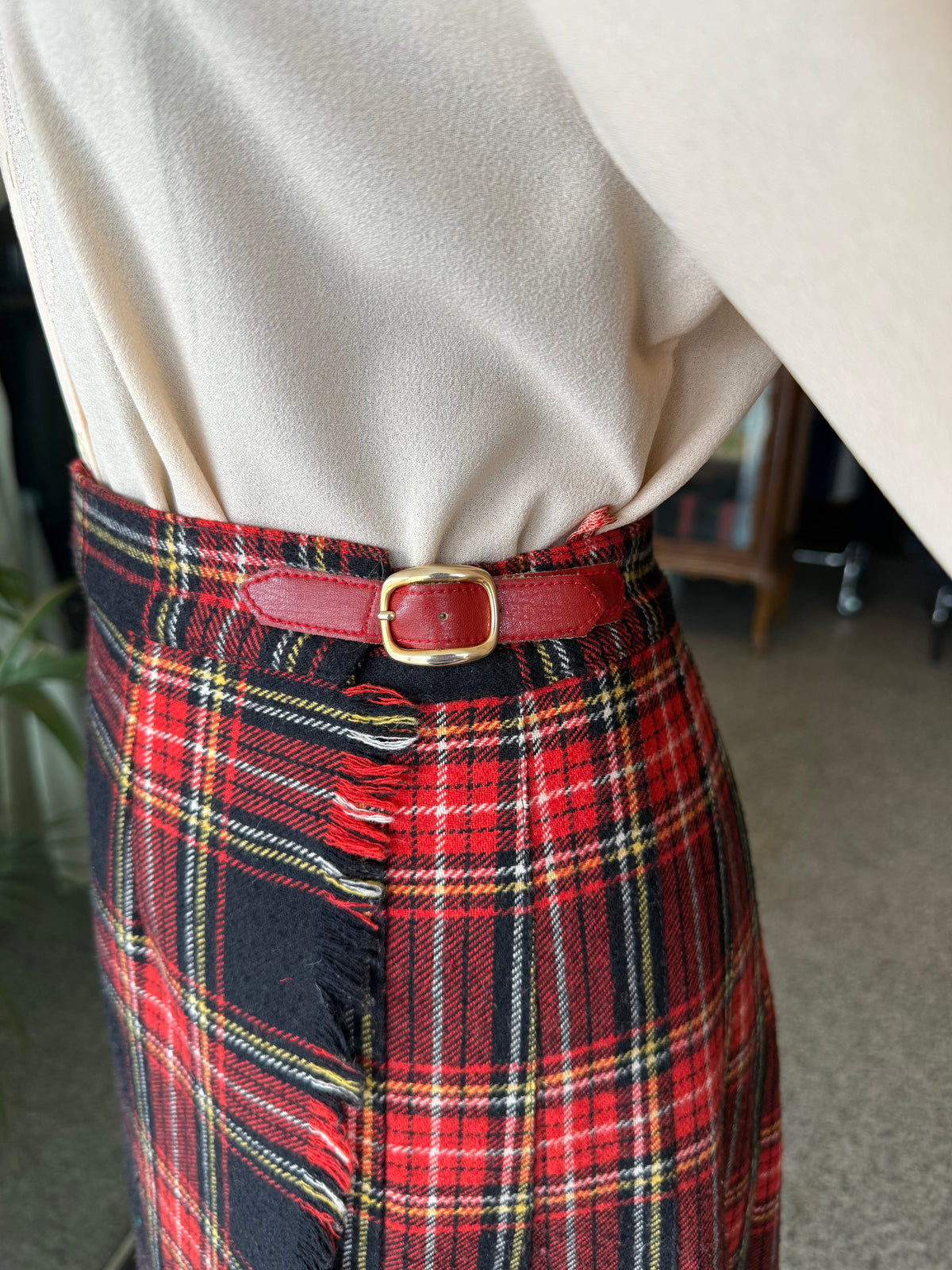 Gonna in lana tartan rossa - TG. 40
