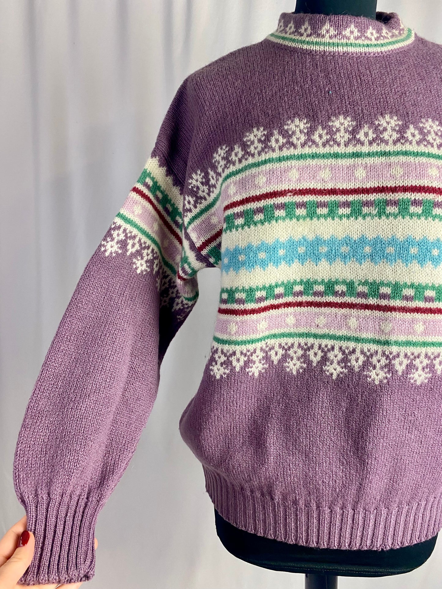 Maglione in lana lilla