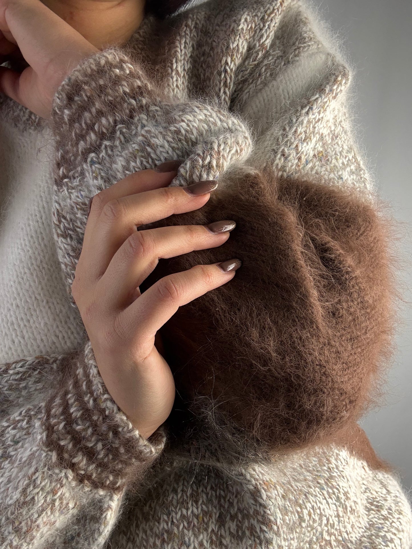 Maglione anni ‘80 patchwork in mohair - TG. 42 circa