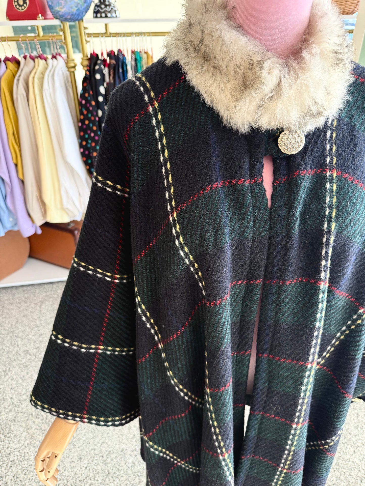 Mantella classica in pura lana tartan - TG. Unica