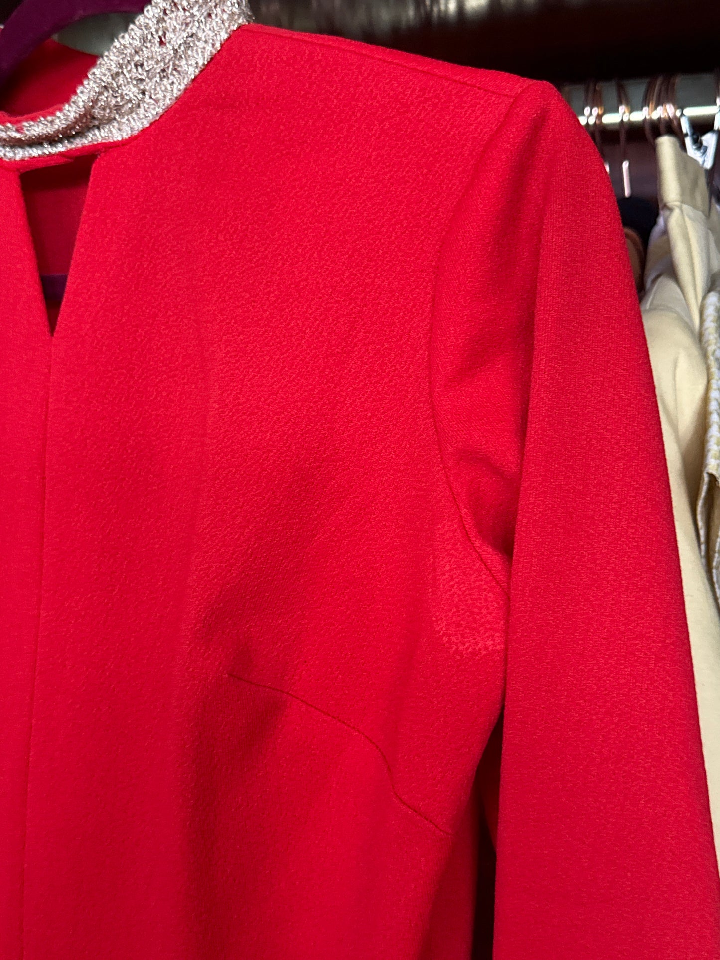 Maxi dress anni ‘70 rosso e oro - TG. 42/44