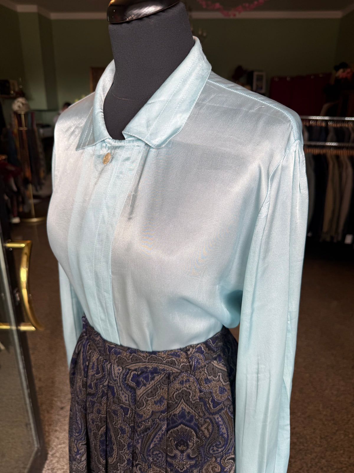 Camicia azzurra in raso - TG. 44/46