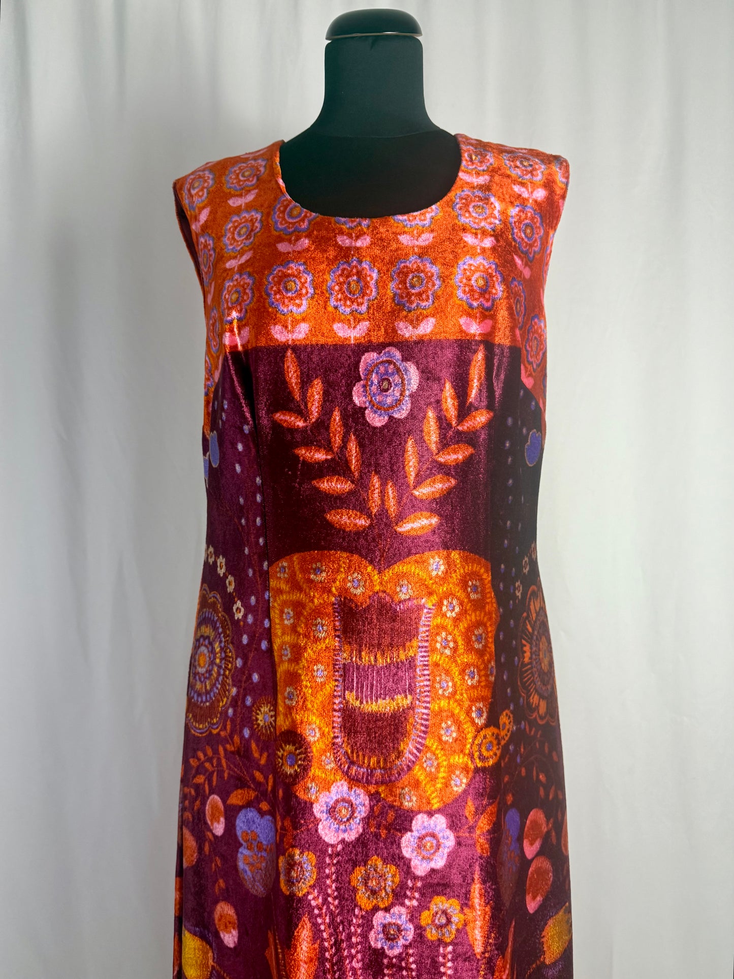 Maxi dress anni ‘70 in velour - TG. 42/44