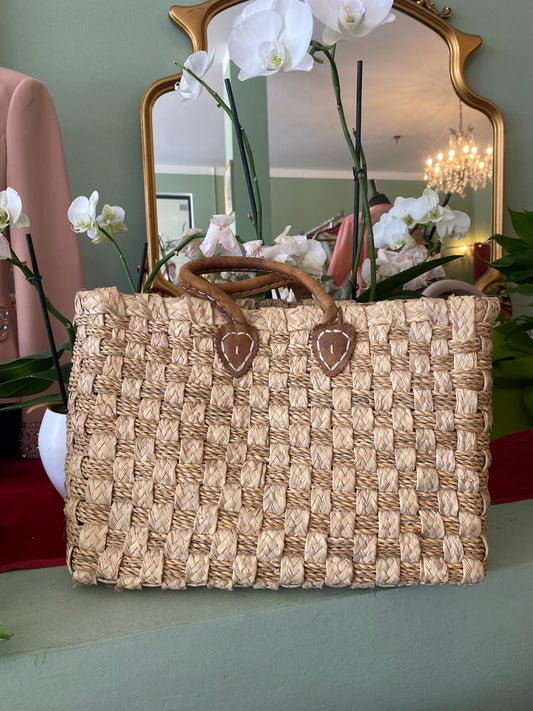 Borsa in paglia intrecciata