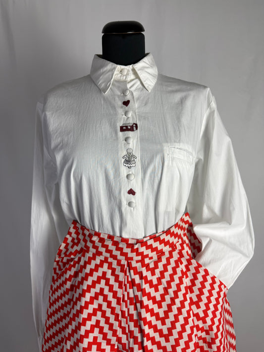 Camicia in cotone con ricami - TG. 44/46