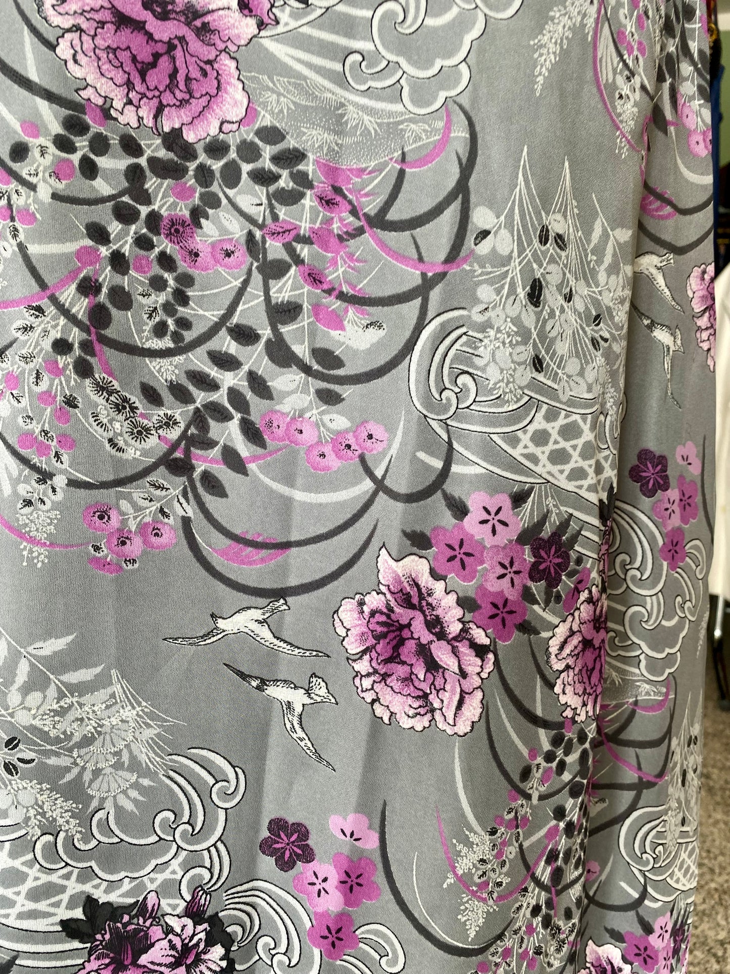 Maxi dress anni ‘70 lilla e grigio perla - TG. 44