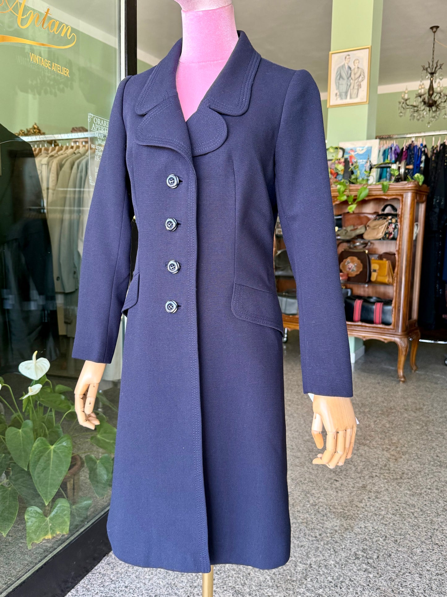 Cappotto anni ‘60 blu notte - TG. 40