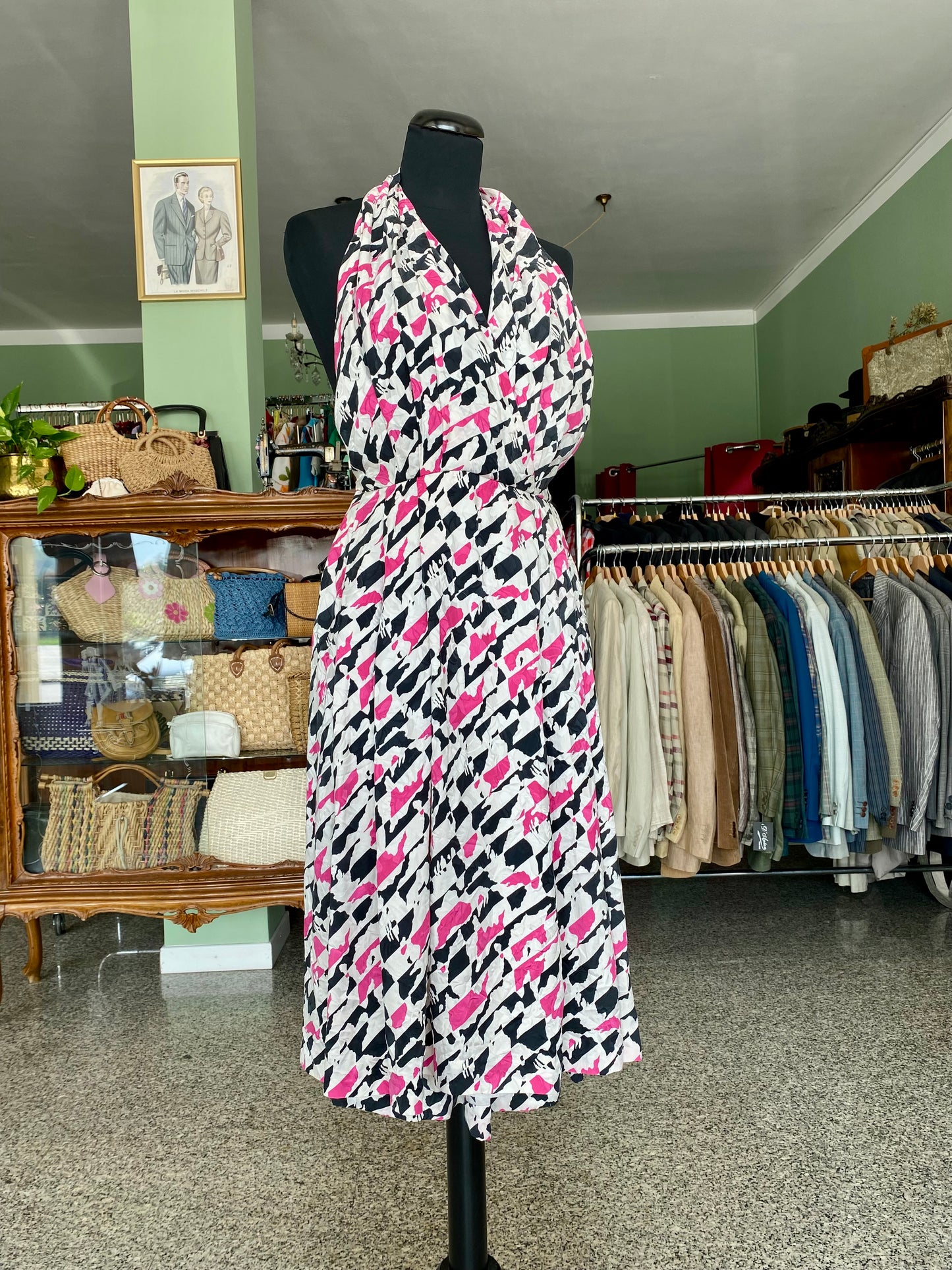 Abito sartoriale anni ’80 in pura seta – schiena scoperta - TG. 38