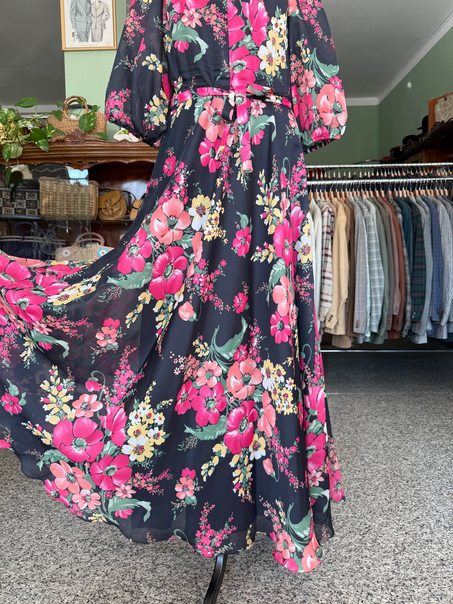 Maxi dress anni ‘70 campo fiorito - TG. 42
