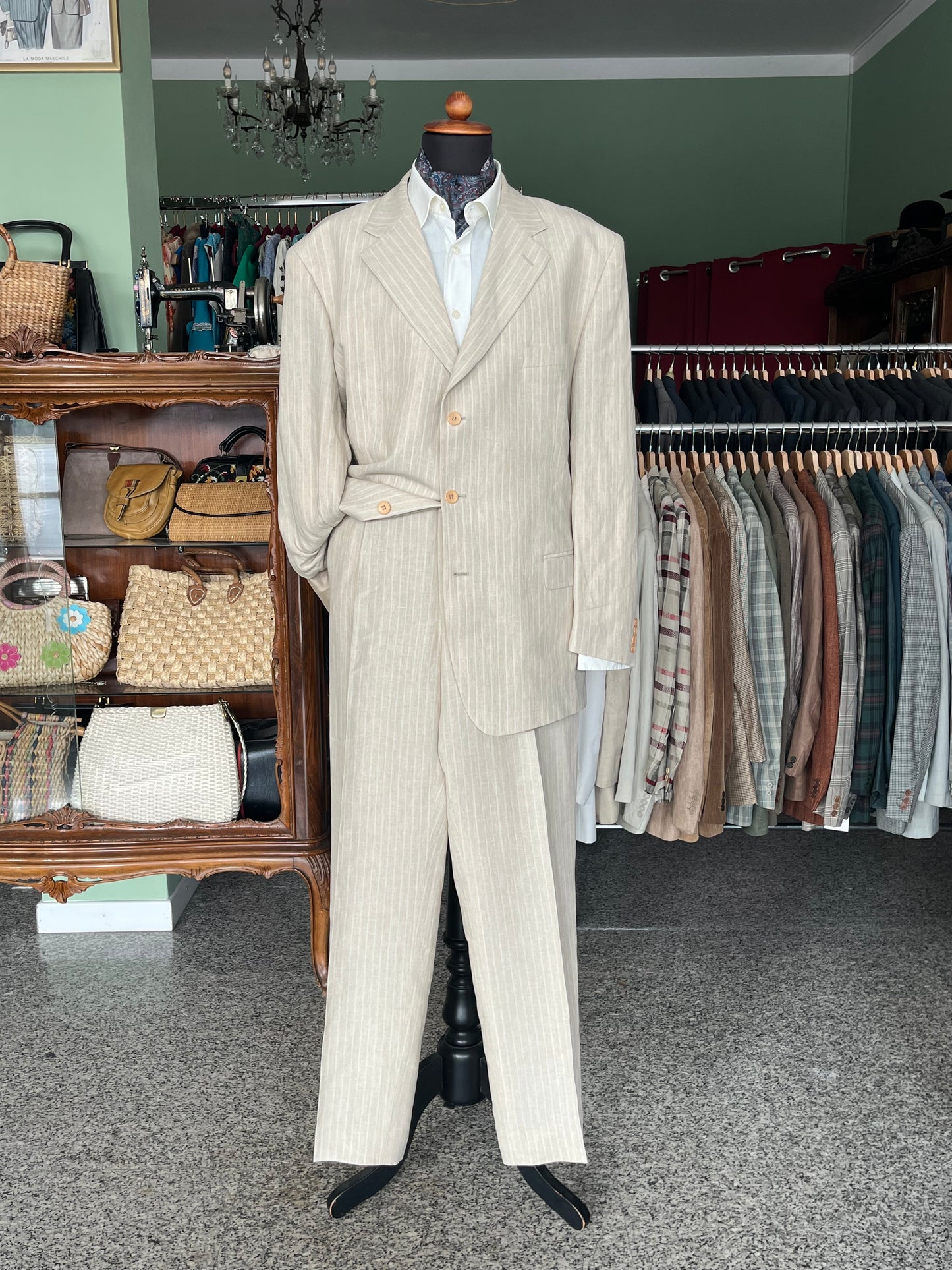 Completo in lino anni '90 tg. 60-62