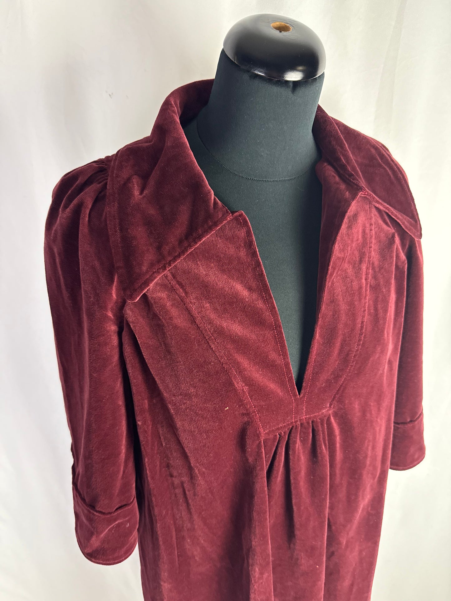 Abito anni ‘70 in velluto borgogna - TG. 40