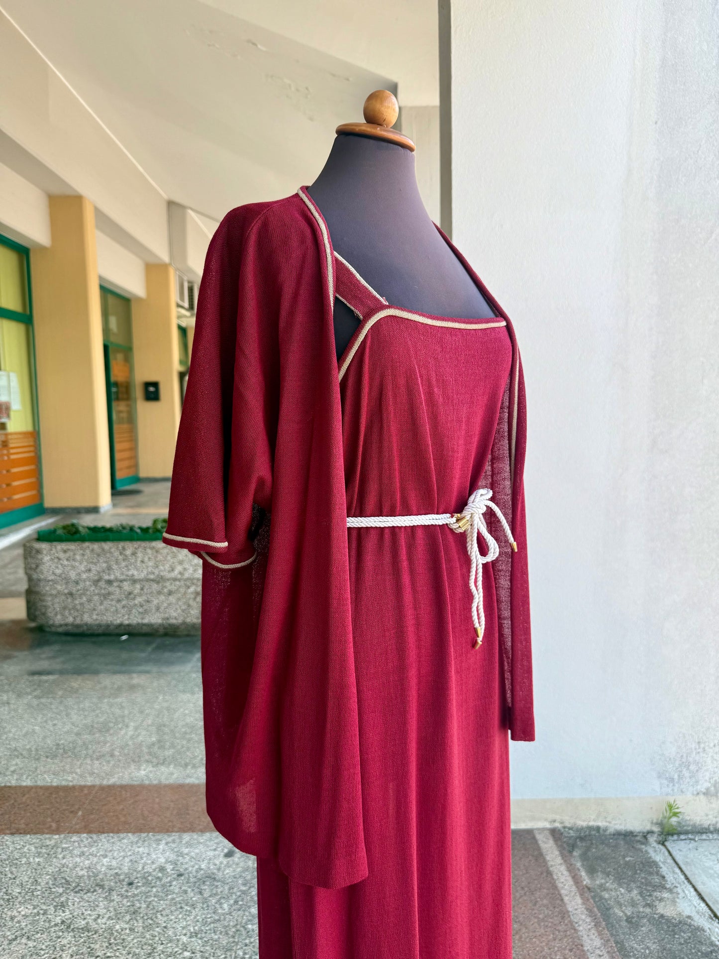 Completo in maglia borgogna - TG. 46/48