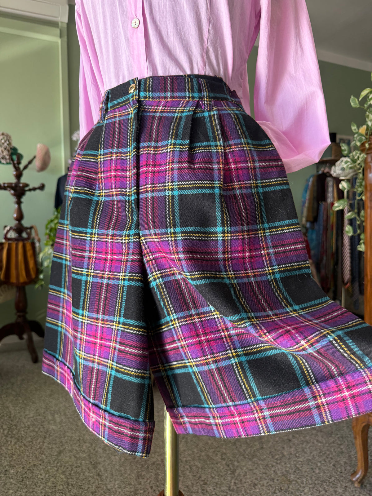 Pantaloncini in lana tartan - TG. 38