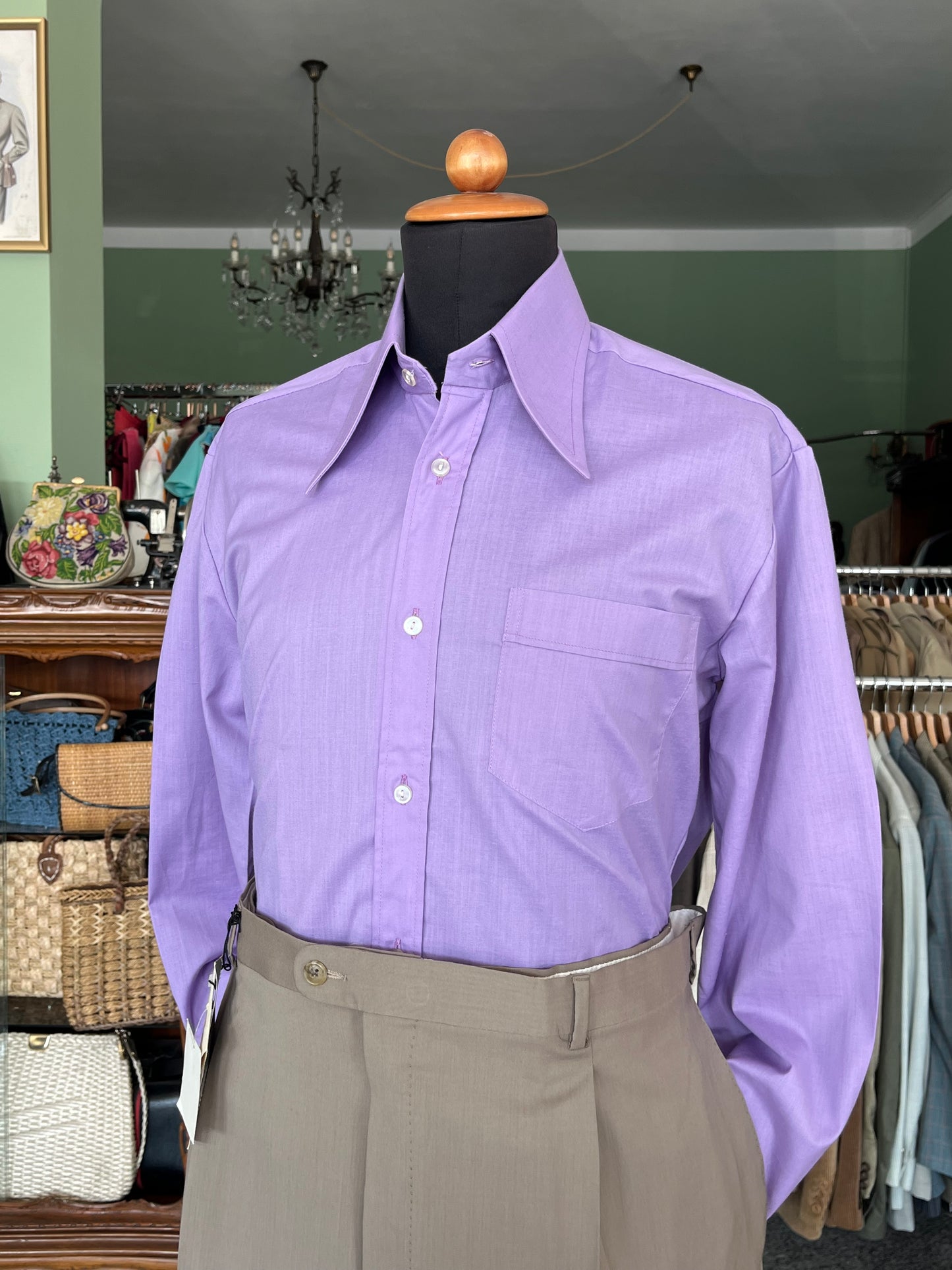 Camicia anni ‘70 viola NOS