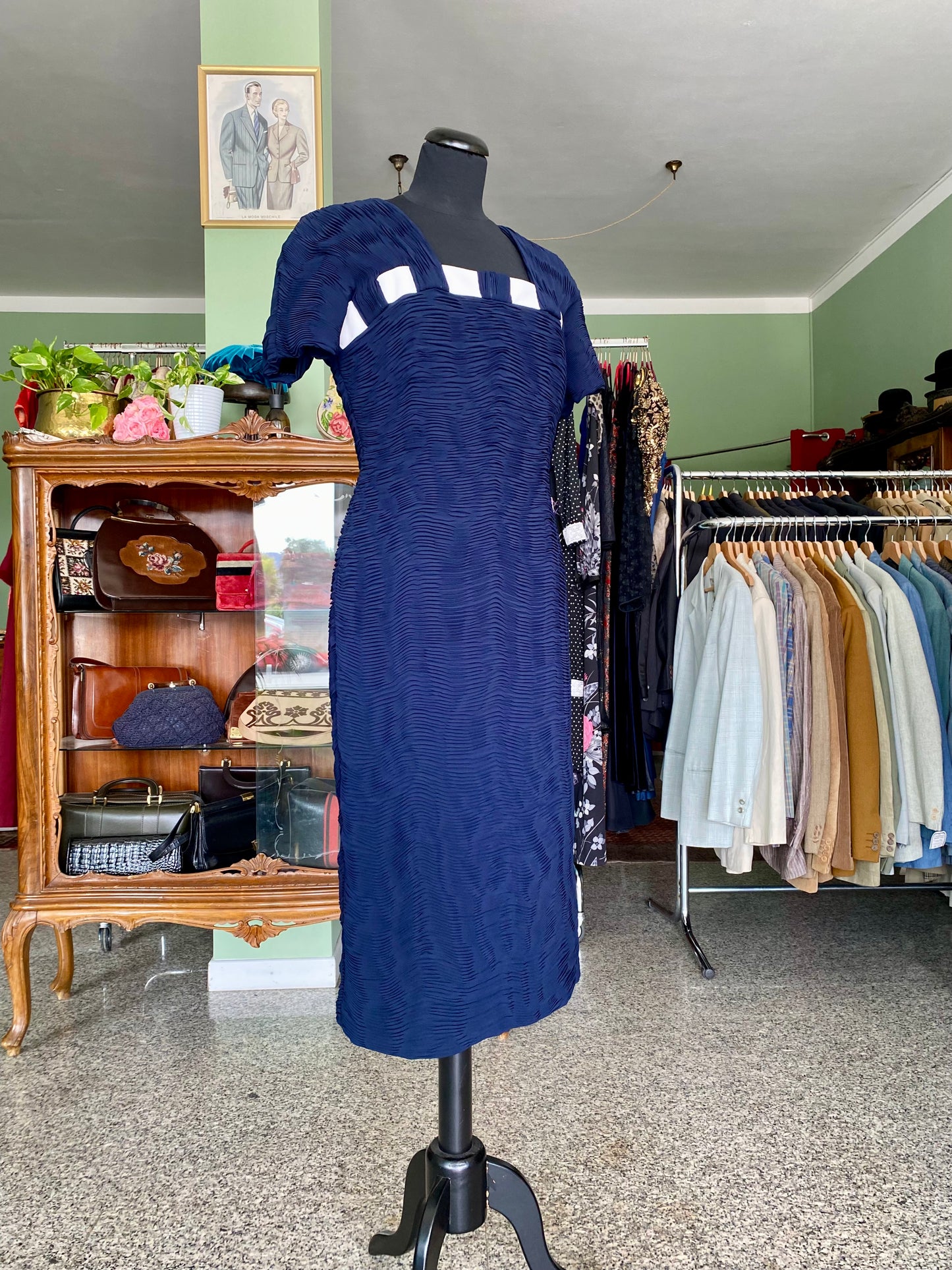 Abito vintage anni ’80 in seta plissé – omaggio allo stile Fortuny - TG. 40