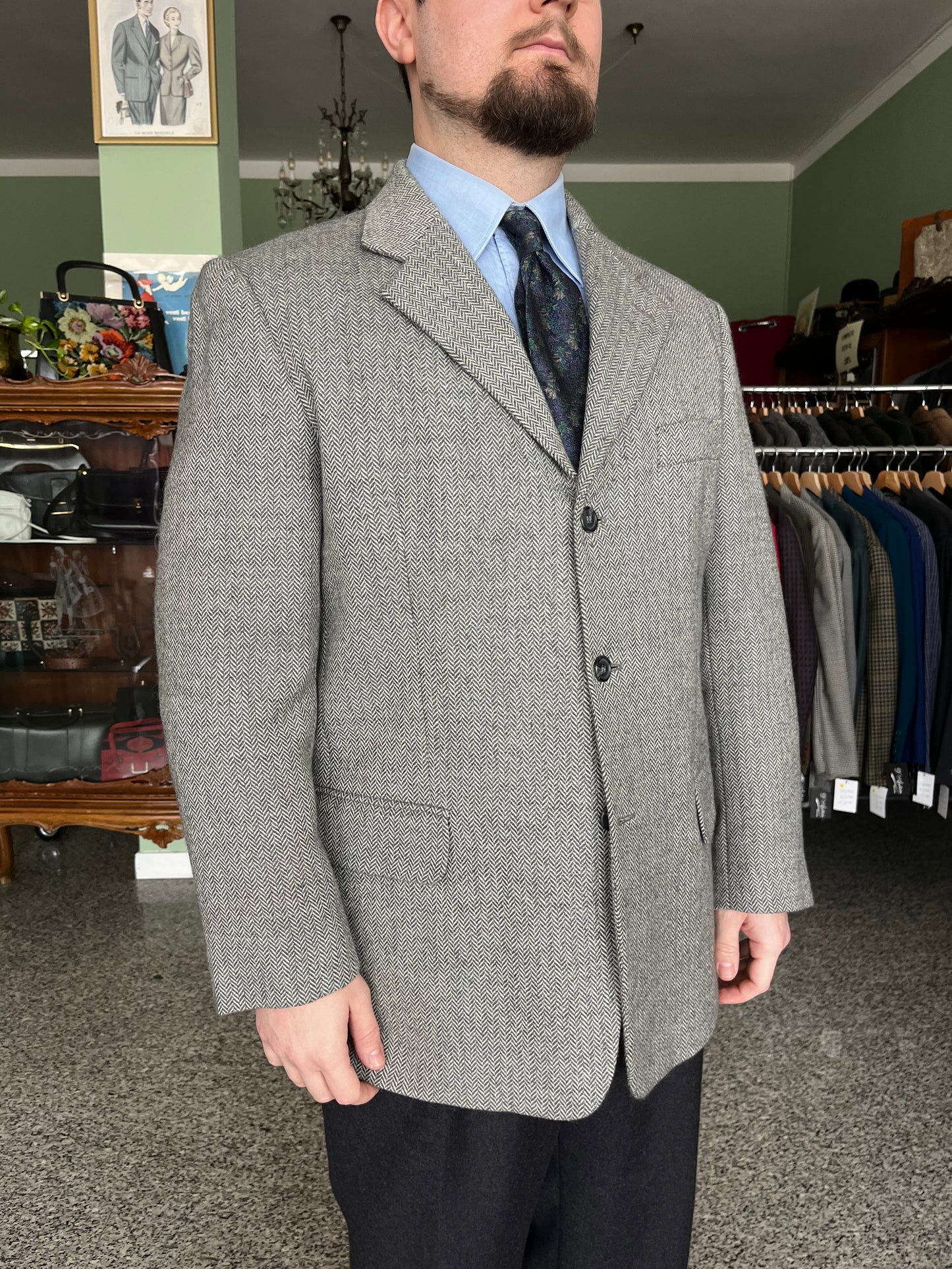 Giacca anni ‘80 tweed tg. 52-54