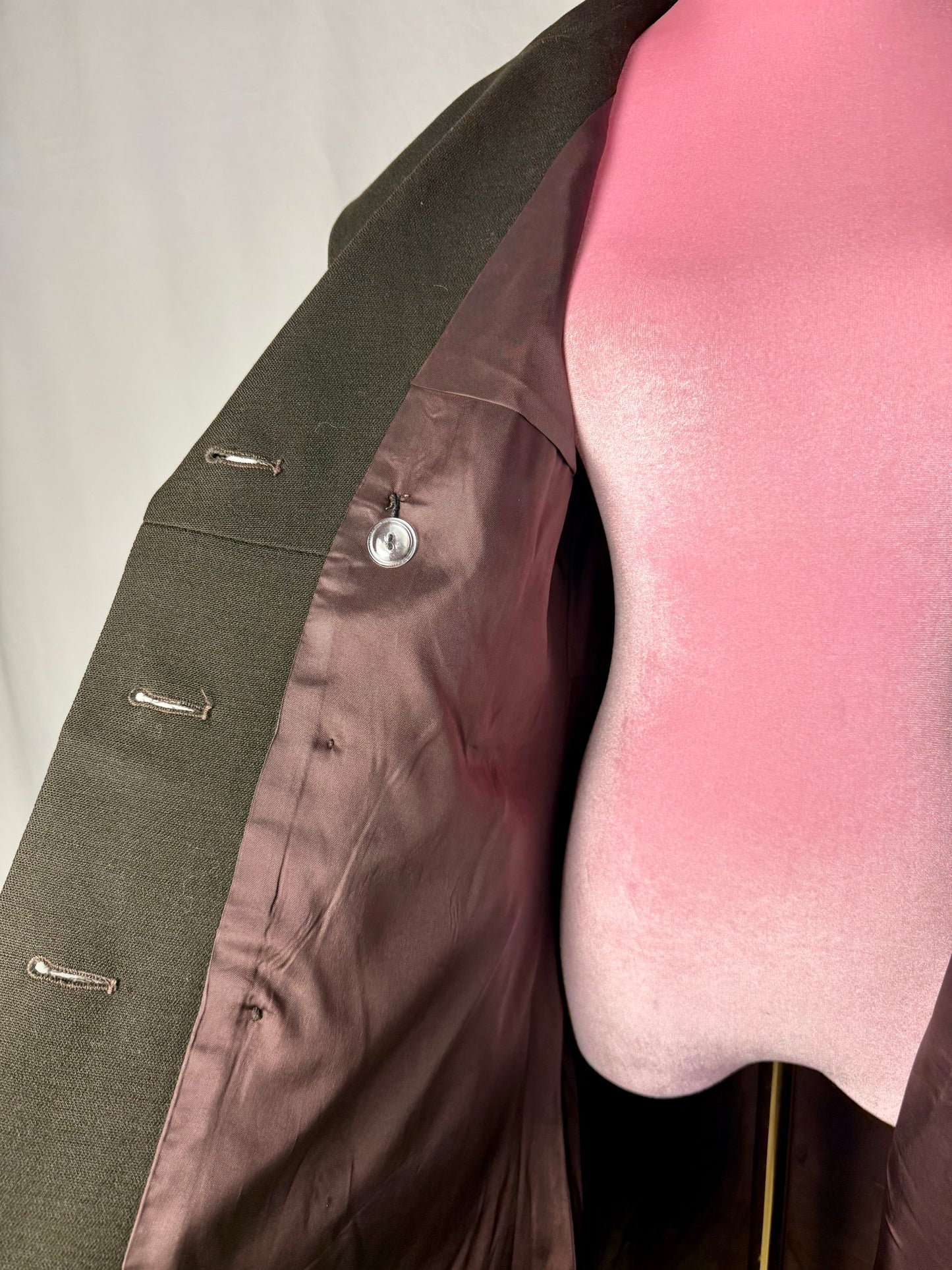 Cappotto anni ‘70 color marrone con profili a contrasto - TG. 42