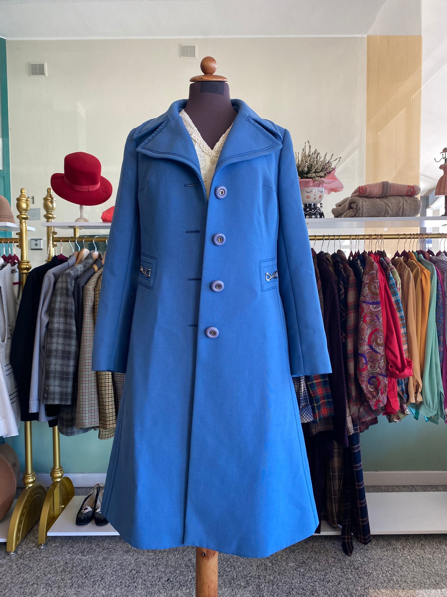 Cappotto anni ‘70 azzurro - TG. 38/40