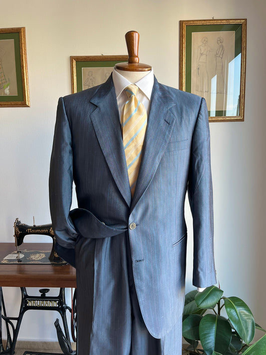 Completo anni ‘80 pura seta blu