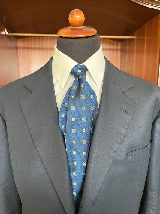 Cravatta blu con micro-fantasia