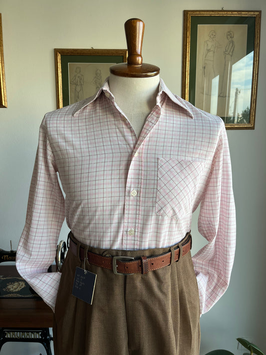 Camicia anni '70 a quadri rosa