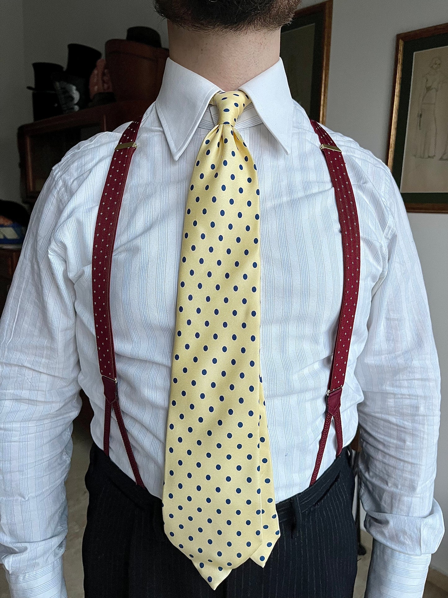 Cravatta anni '80 a pois