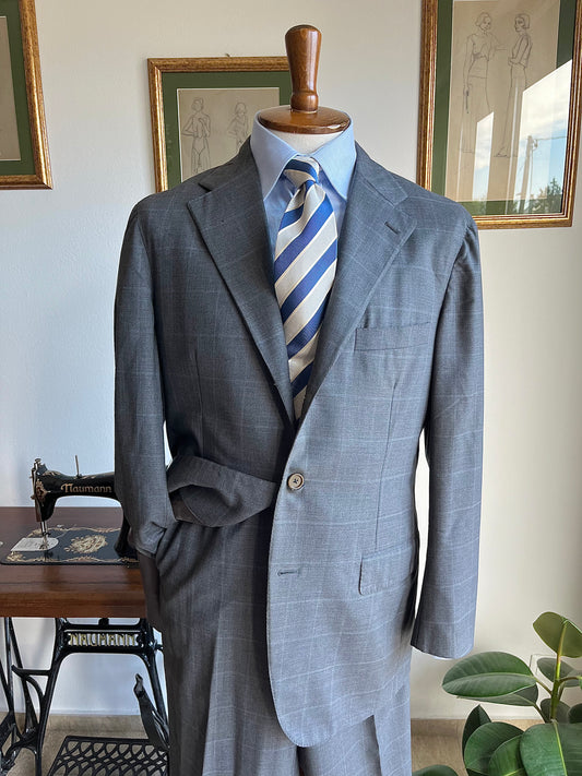 Completo windowpane spalla a camicia
